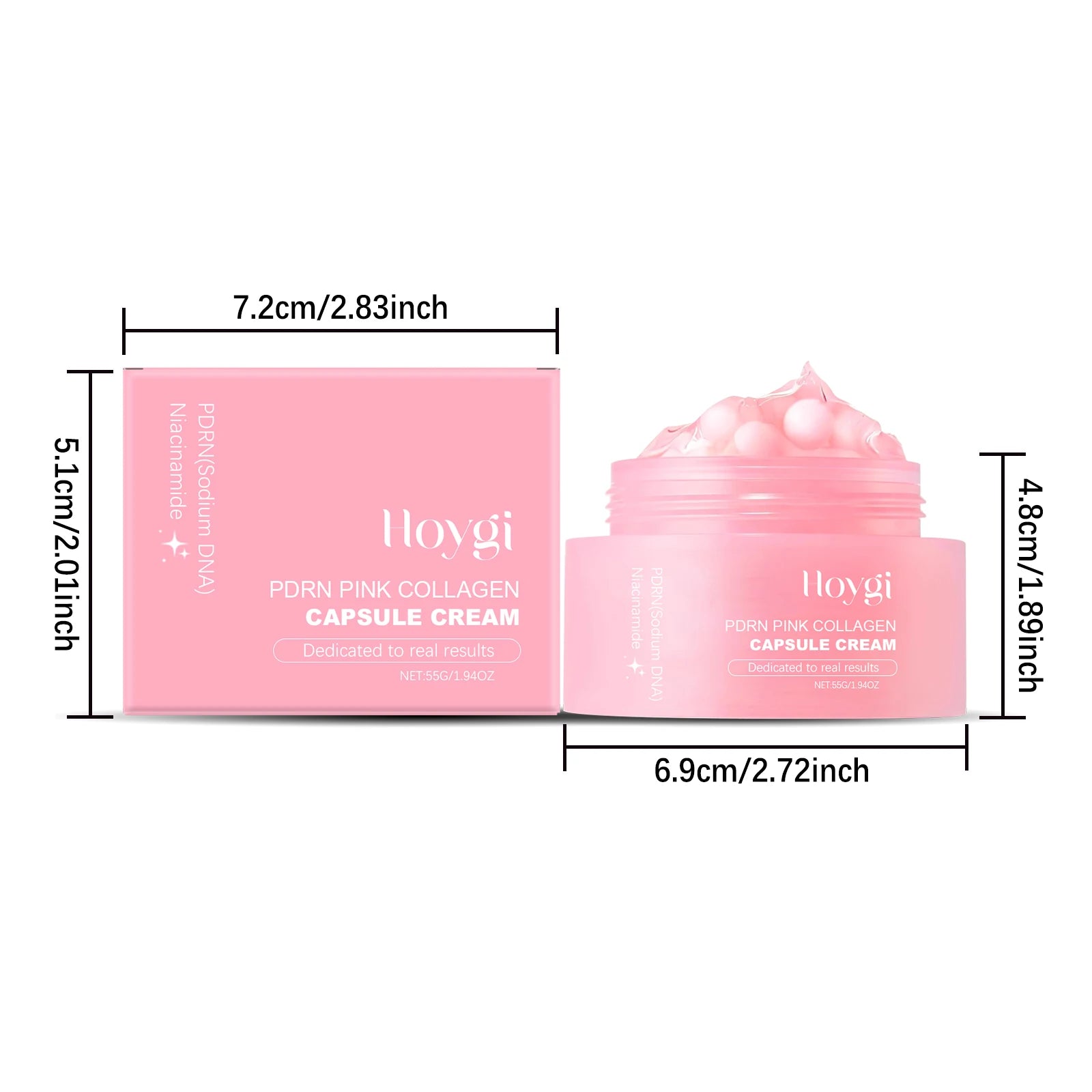 Moisturizing Collagen Capsule Cream Hydrating Firming Anti-Aging Niacinamide Even Skin Tone Brightening Facial Skin Qme 55g Boxed