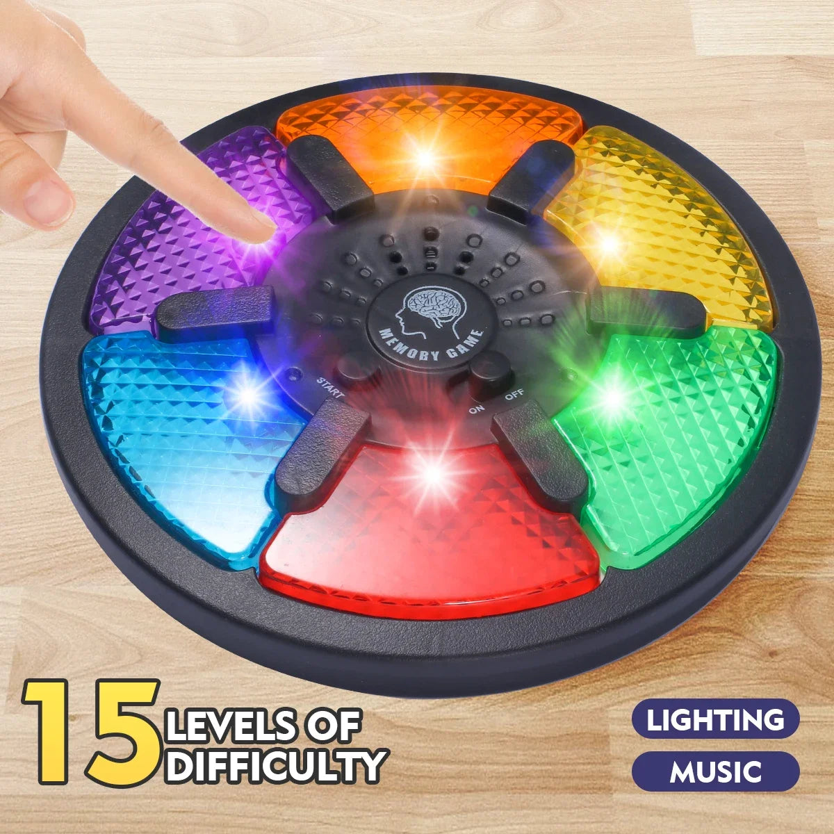 Memory Game Machine Handheld Electronic Memory Game with Light and Sound Puzzle Creative Interactive Game Toy Memory Training Qme
