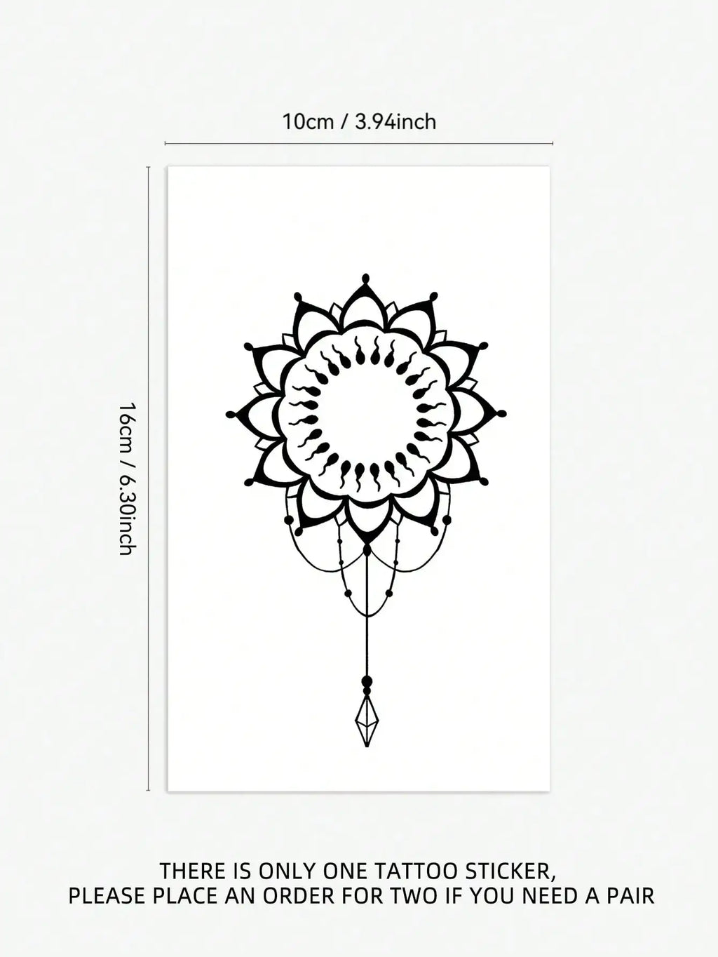 1 breast sticker, female chest tattoo sticker, pure black element lotus pendant, emotional tattoo sticker, elegant and personali Qme