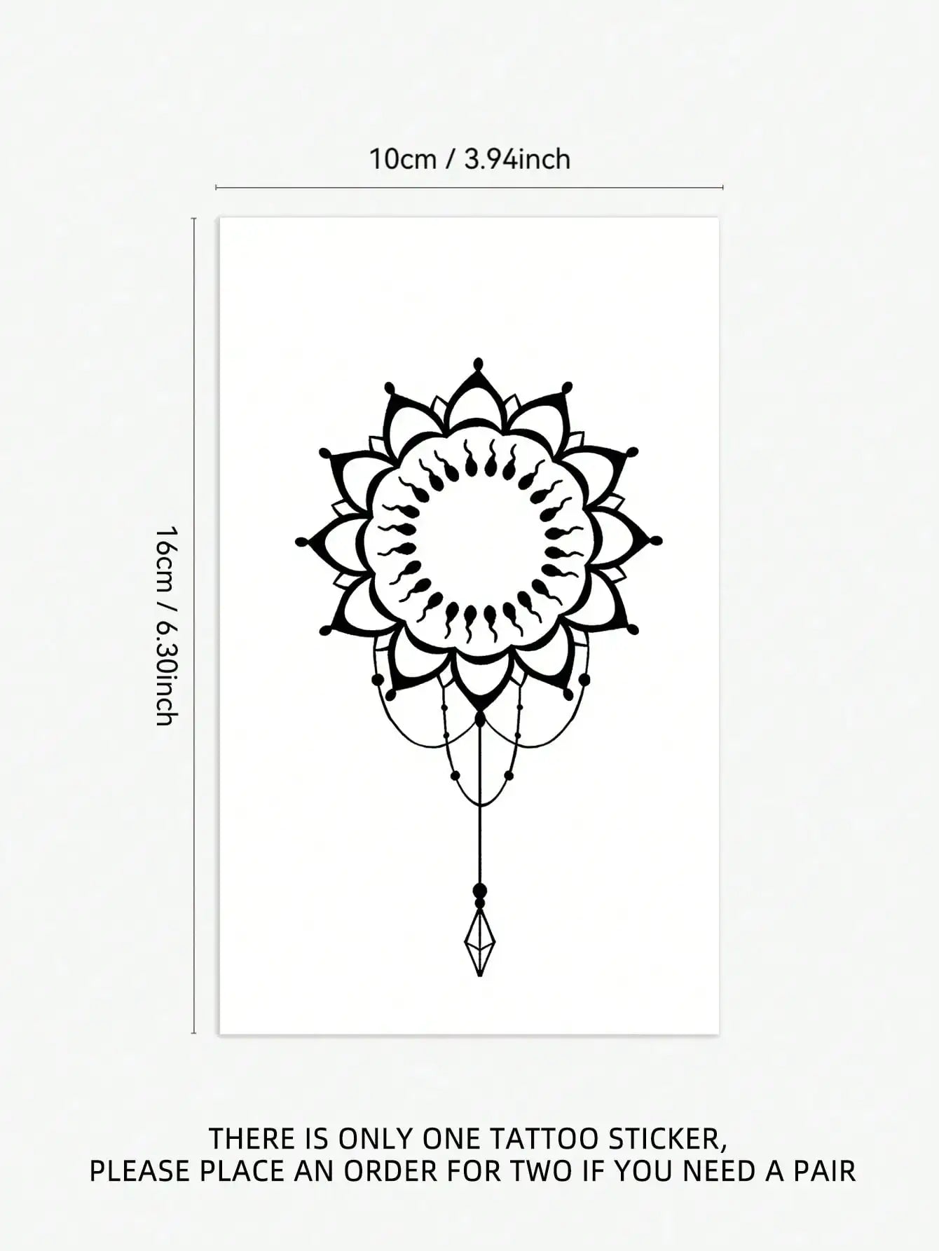 1 breast sticker, female chest tattoo sticker, pure black element lotus pendant, emotional tattoo sticker, elegant and personali Qme