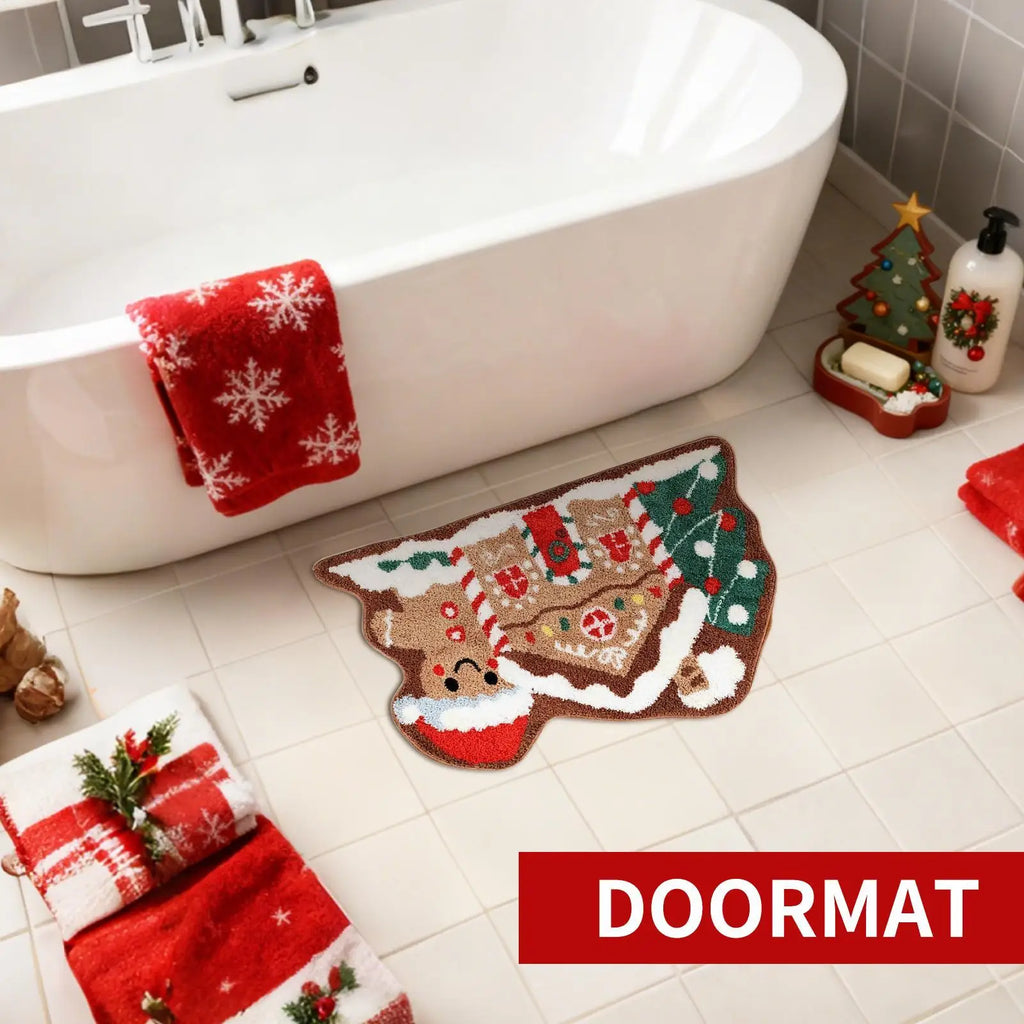 Gingerbread Door Mat 23 6x13 Non Slip Cute Soft Christmas Doormat Qme
