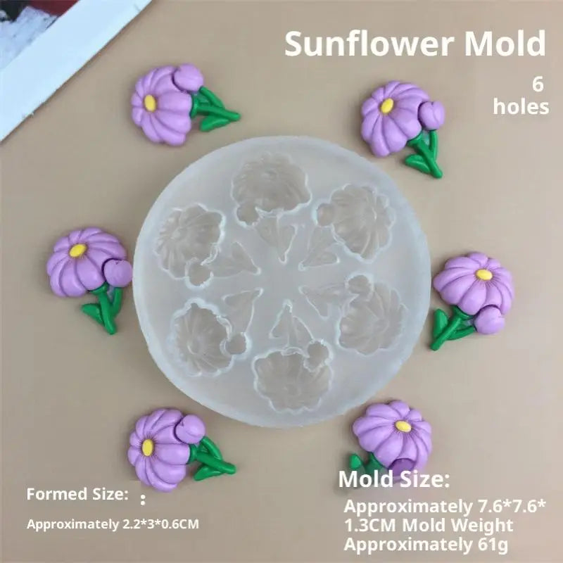 Flower Tulip Silicone Sugarcraft Mold Resin Tools Chocolate Cupcake Qme A3