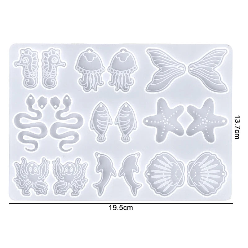 Earring Resin Silicone Molds Pendant Epoxy DIY Craft Women Earrings