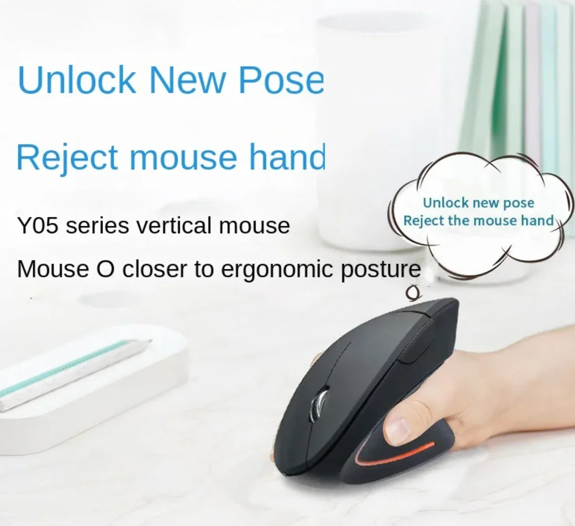Spot Charging Vertical Wireless Mouse Cross-Border Ergonomic Luminous Dual-Mode Silent Photoelectric Bluetooth Mouse Wholesale Qme