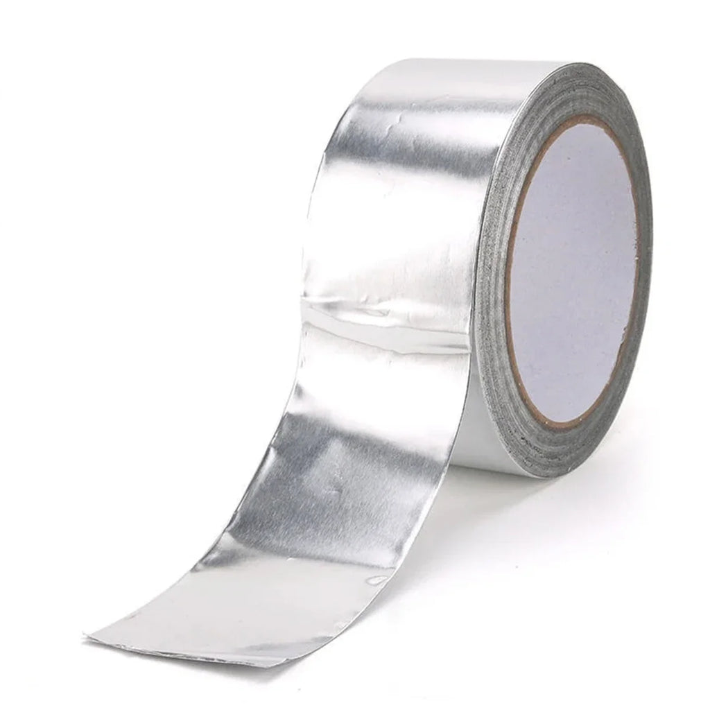 High Temperature Resistant Aluminum Foil Tape 0.1mm Thick Smoke Exhaust Pipe Sealing Kitchen Insulation Aluminum Foil Tape Qme Silver 5m 0.1mm|30mm