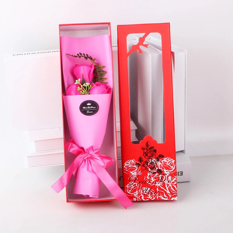 Multi-Use Artificial Soap Flower Bouquet With Gift Box Luxury Soap Florals Simulation Rose Bouquet Wife Girlfriend Gift Qme style 10