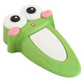 Cute Frog Non Perforated Door Stopper and Barrier (with Storage Box) can protect walls and floors, suitable for home decoration Qme Green
