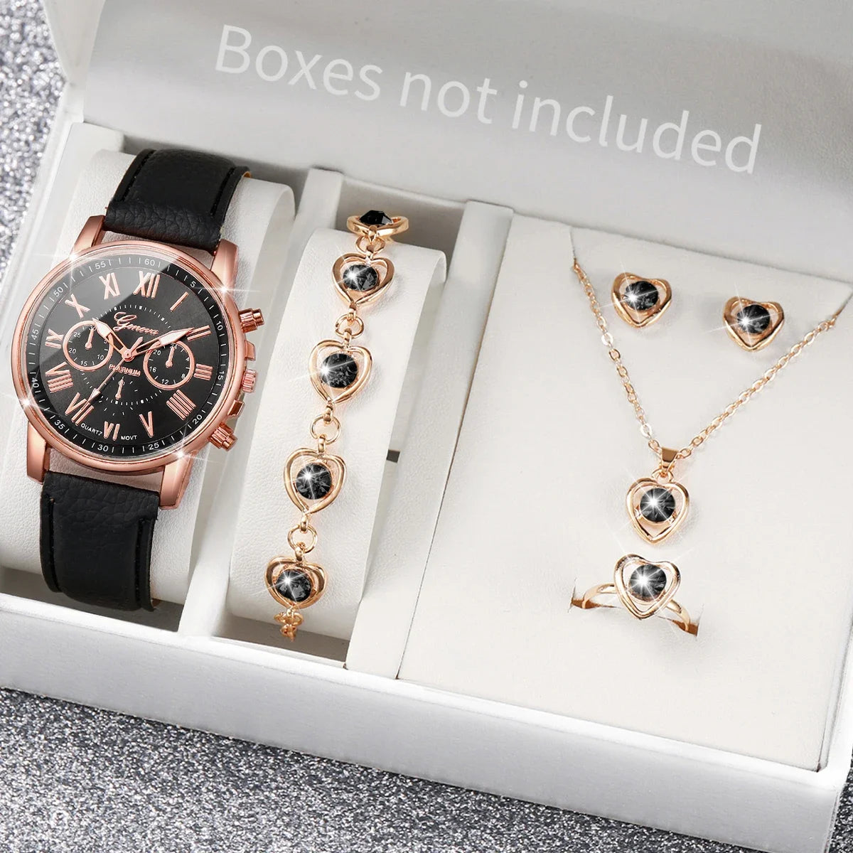 2026 Fashion Versatile Belt Watch Fake Three Eyes Classic Tri Color Optional Women's Watch Set Qme