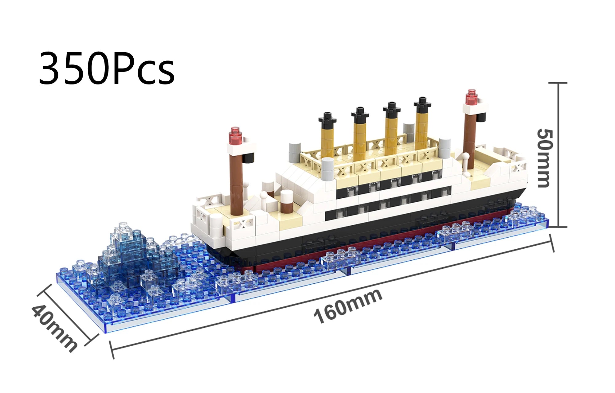 Small Particle Building Block Assembly Toy Titanic Giant Boy Girl Puzzle Cruise Ship Brick Model Kit Desltop Birthday Gift Child Qme Opp Bag 2