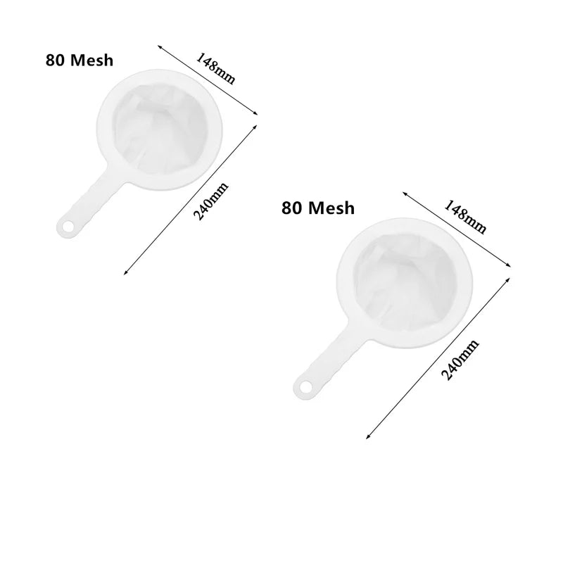 Soy Milk Wine Filter Bag Nut Milk Bag Tea Coffee Oil Yogurt Filter Net Mesh Kitchen Food Reusable Nylon Filter Bags Strainer Qme 2PCS 80mesh