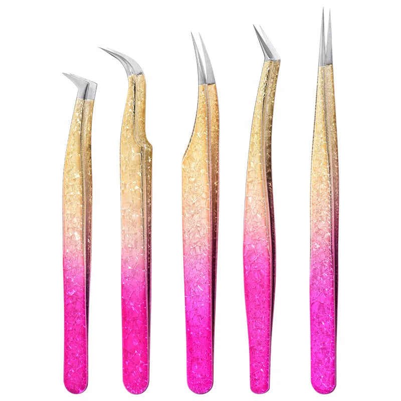 Eyelash Tweezers Ice Flower Anti-static 3D Accurate Eyebrow Grafting Qme