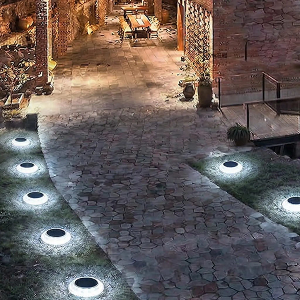 Solar Ground Lights Waterproof Fully Transparent Decor Pathway Patio Qme