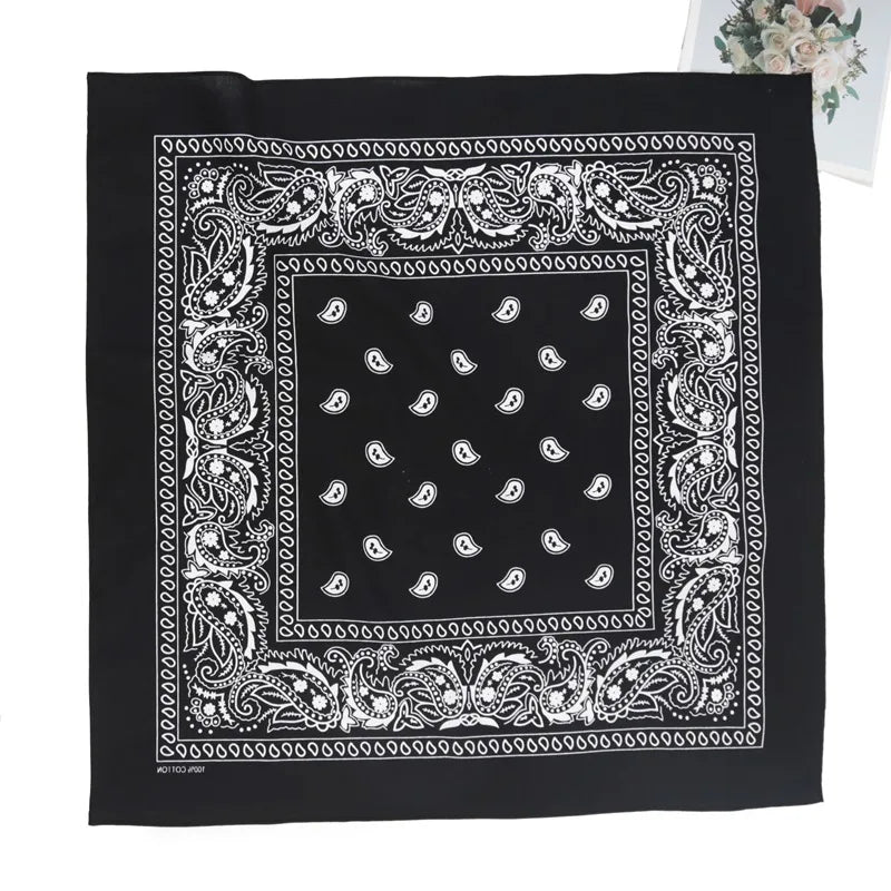 Oversized Hip Hop Cashew Cotton Large Square Bandana Scarf Riding Qme B1