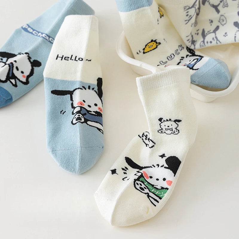 Hello Kitty Kuromi Socks Spring Fall Casual Men's Women's Qme