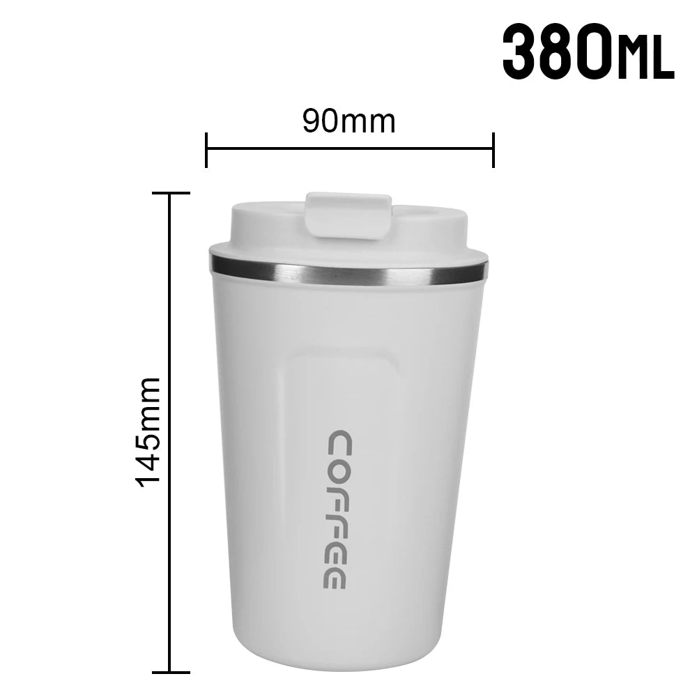 Mug Car Thermos 380 Leak Proof Travel Thermo Cup Tea Water Coffee Qme 380ML White 401-500ml