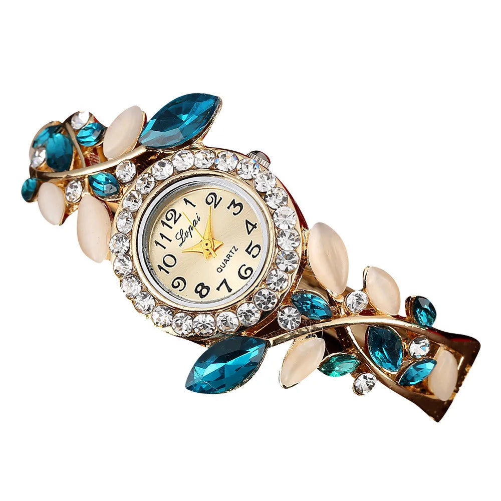 Girls’ Flower Alloy Band Beautiful Exquisite Stainless Stain No Waterproof Quartz Watch Fashion And Casual Luxury Bracelet Watch Qme
