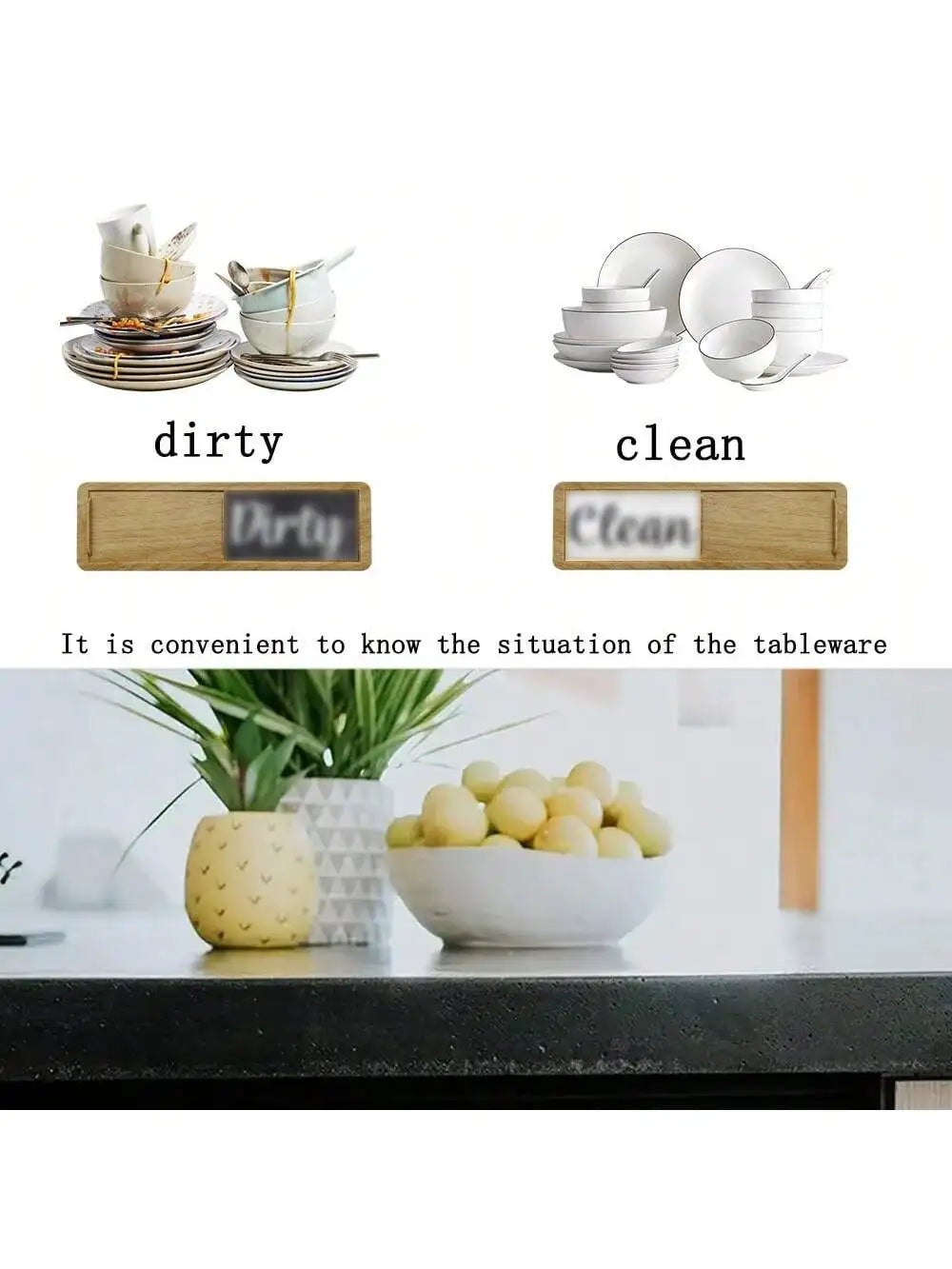 Dishwasher Cleaning Indicator Clean Dirty Reminder Refrigerator Magnet Qme