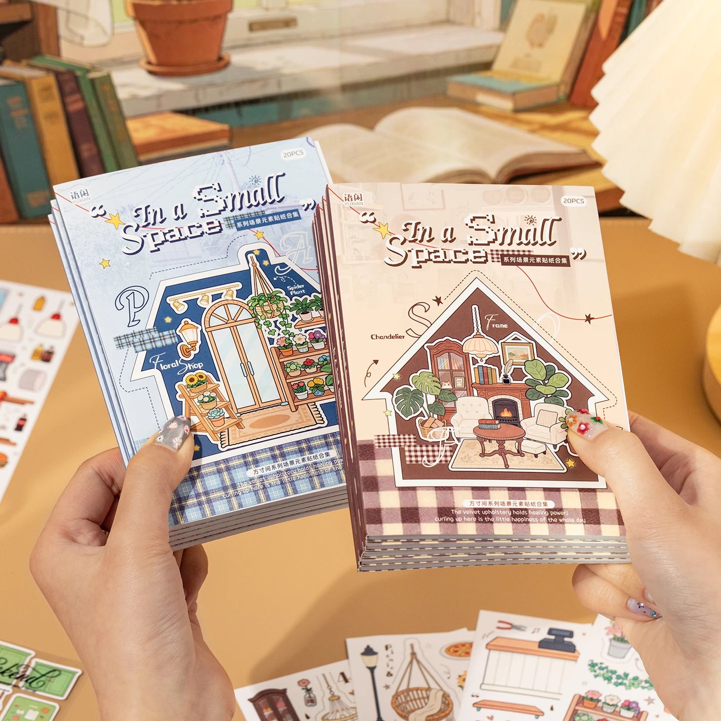 20 pcs Cartoon Scene element Die cut sticker book Journal Planner Decorative DIY Scrapbooking Sticker Laptop Stationery Stickers Qme AB