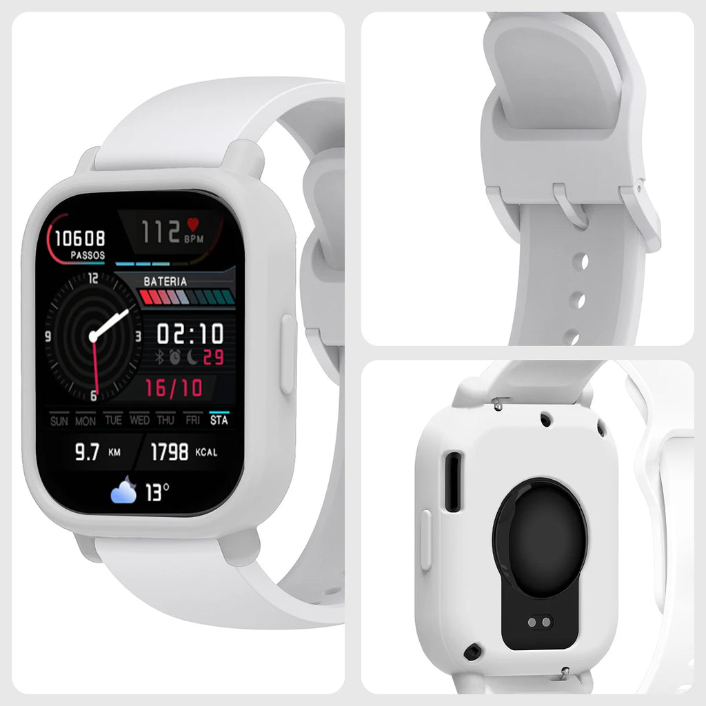 Silicone Case + Strap for Redmi Watch 5 Lite / 5 Active Repacement Bracelet Belt Smart Watchband Protective Shell Cover Qme