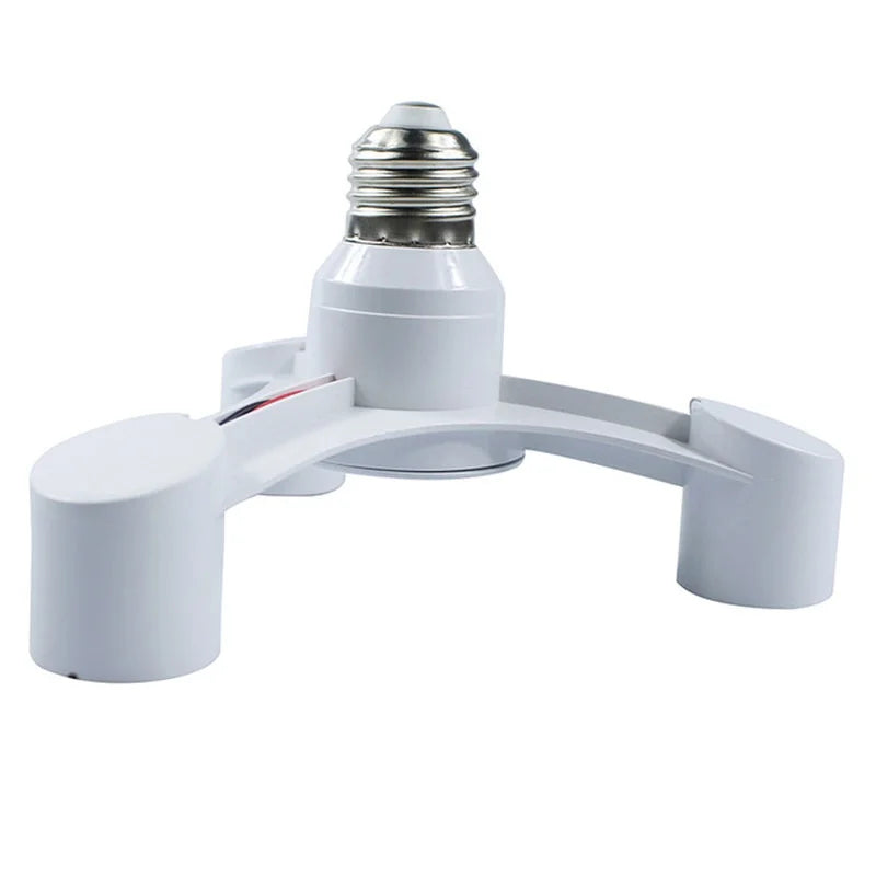 3In1 E27 To E27 Extended LED Lamp Bulbs Socket Splitter Adapter Holder for Photo Studio Qme white