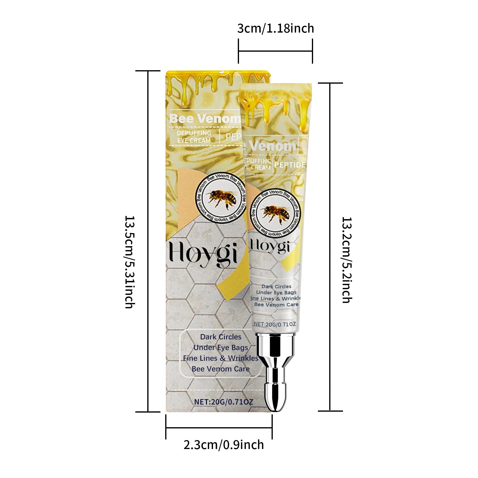 Bee Venom Eye Cream Hydrating & Firming Removal Eye Bag Anti Puffiness Fade Dark Circles Anti-Wrinkle Delicate Eye Area Care Qme