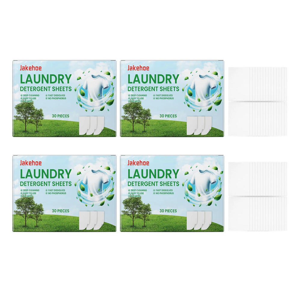 Laundry Detergent Sheets Quickly Dissolve Easily Remove Oil Stains and Dirt Deodorizing Mild Ingredients Clothing Cleaning Sheet Qme 120pcs Boxed