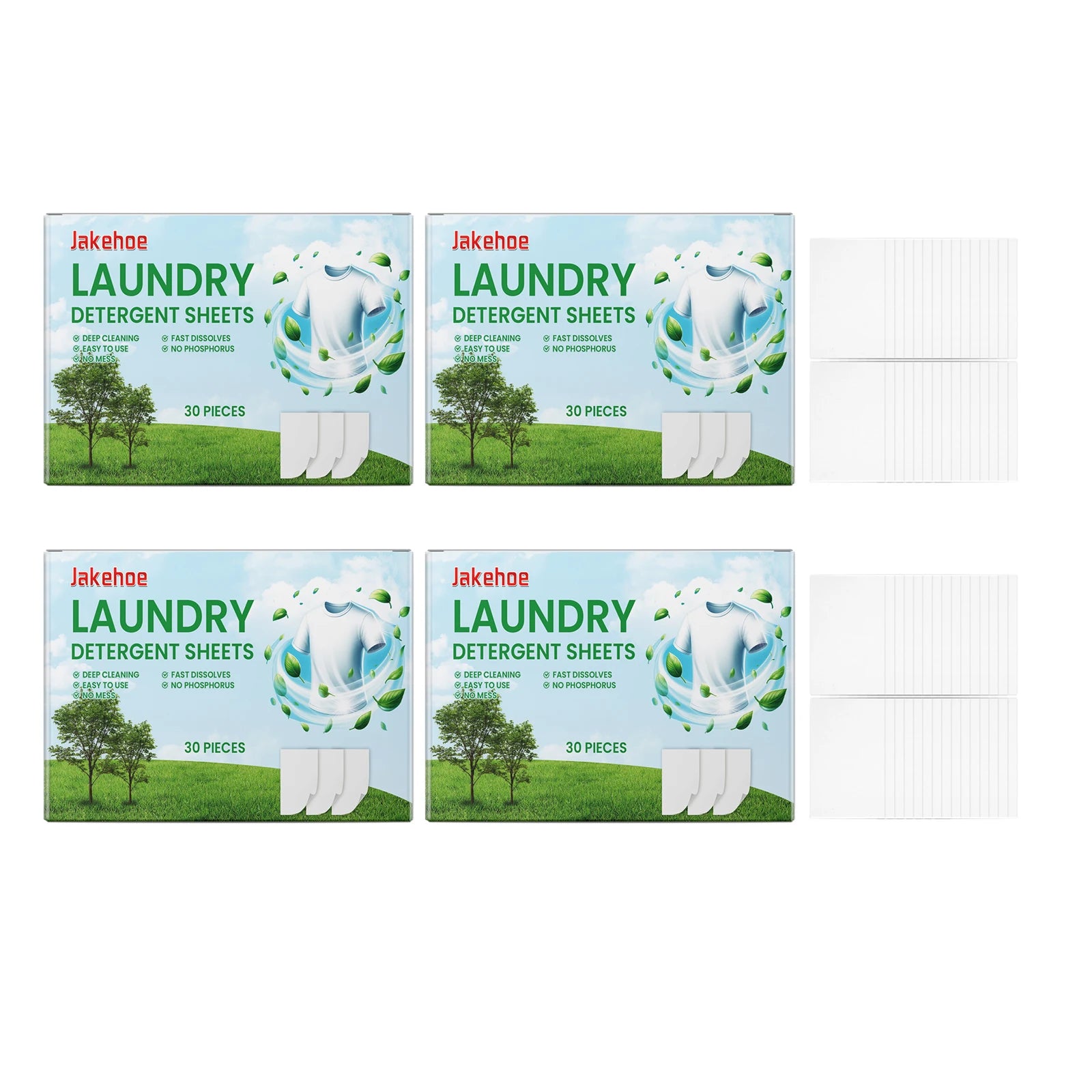 Laundry Detergent Sheets Quickly Dissolve Easily Remove Oil Stains and Dirt Deodorizing Mild Ingredients Clothing Cleaning Sheet Qme 120pcs Boxed