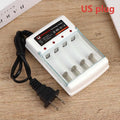 4 Slot AA AAA 1 2V Battery Charger Independent Charging EU US Plug Qme US plug