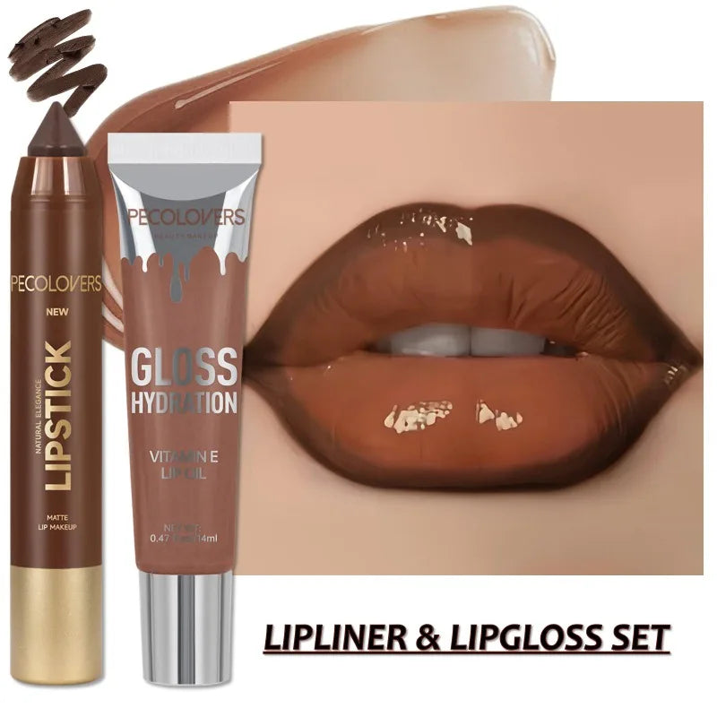 Lipstick Suit, Lip Liner with Lip Gloss, Depicts The Outline of The Lips, Naturally Moisturizes The Lips, and Lip Cosmetics Qme 01