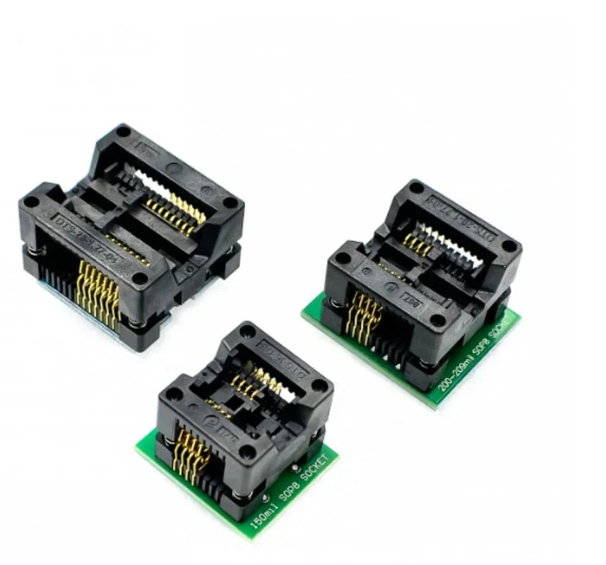 5pcs SOIC8 SOP8 to DIP8 Wide-body Seat Wide 150/200mil Programmer Adapter Socket Blue SA602 IC Test Conversion Burner Qme
