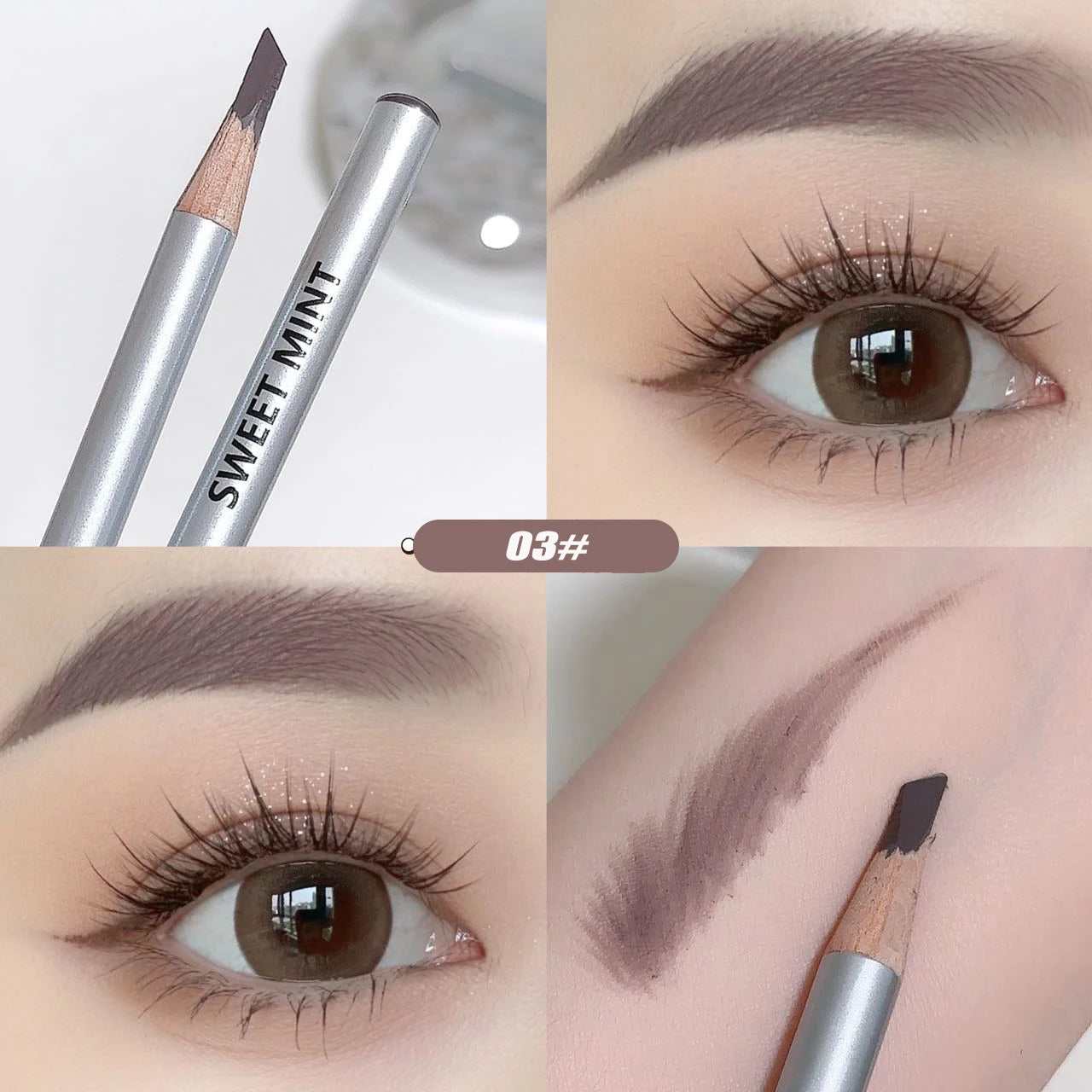 Slanted Blade Eyebrow Pencil Waterproof Makeup Natural Lines Hair Flu Wood Eyebrow Pen Tint Tattoo Grey Coffee Eye Brow Pencil Qme 03 Grey Coffee