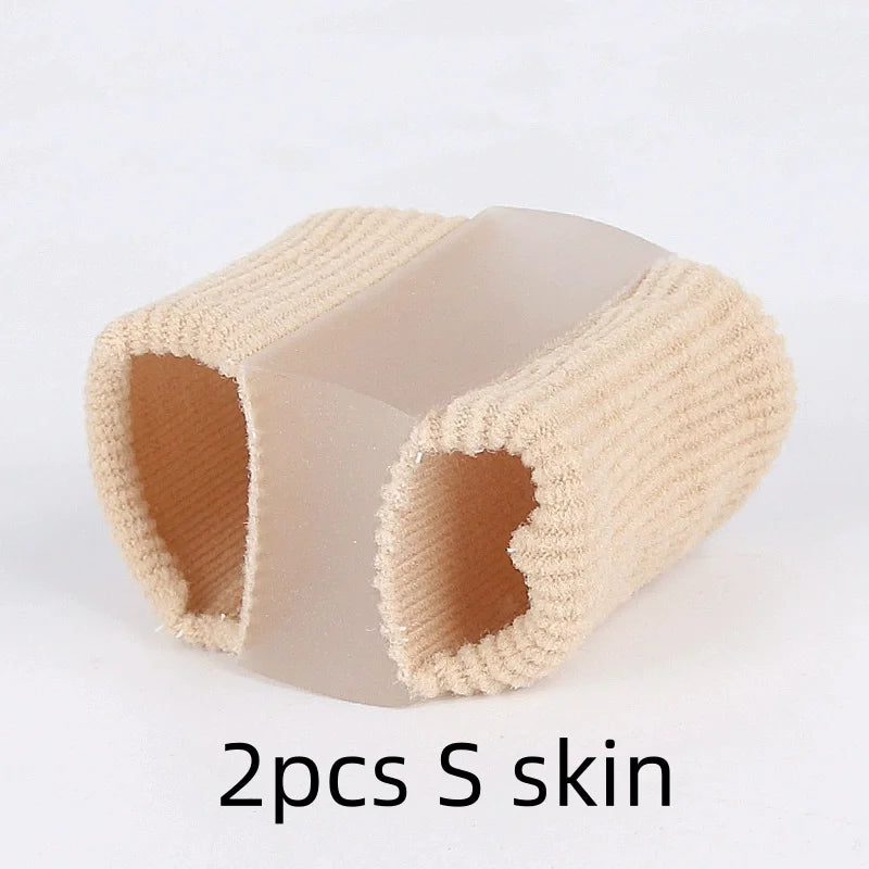 1/2/4pcs S/L Gel Bunion Toe Separator W/Fabric Lining for Big Toe Silicone Toe Spacers Protector for Overlapping Toe Qme 2pcs S skin
