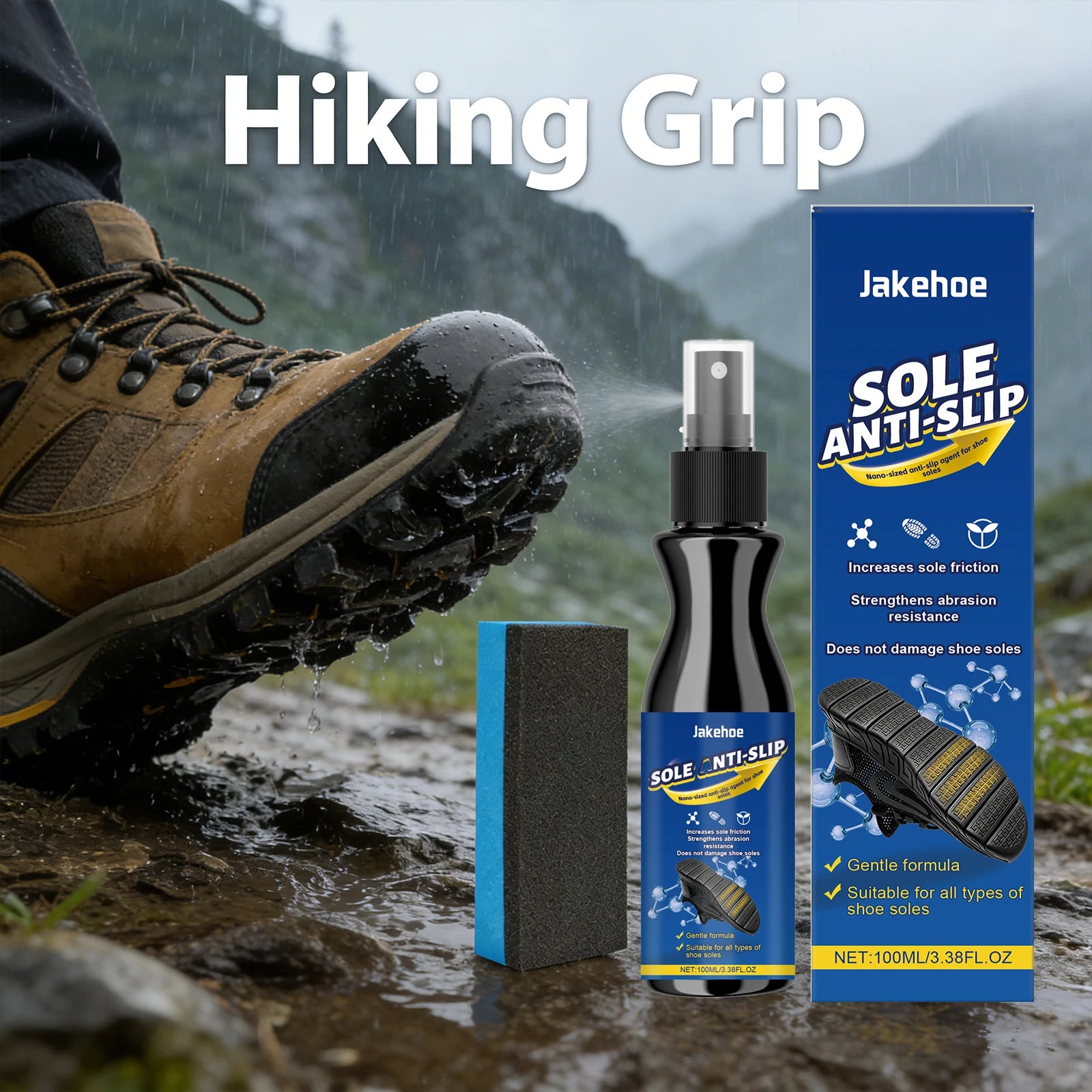 Sole Anti Slip Spray Increasing Sole Friction Strengthen Abrasion Resistance Not Damage Shoes Waterproof Shoe Anti-Skid Agent Qme