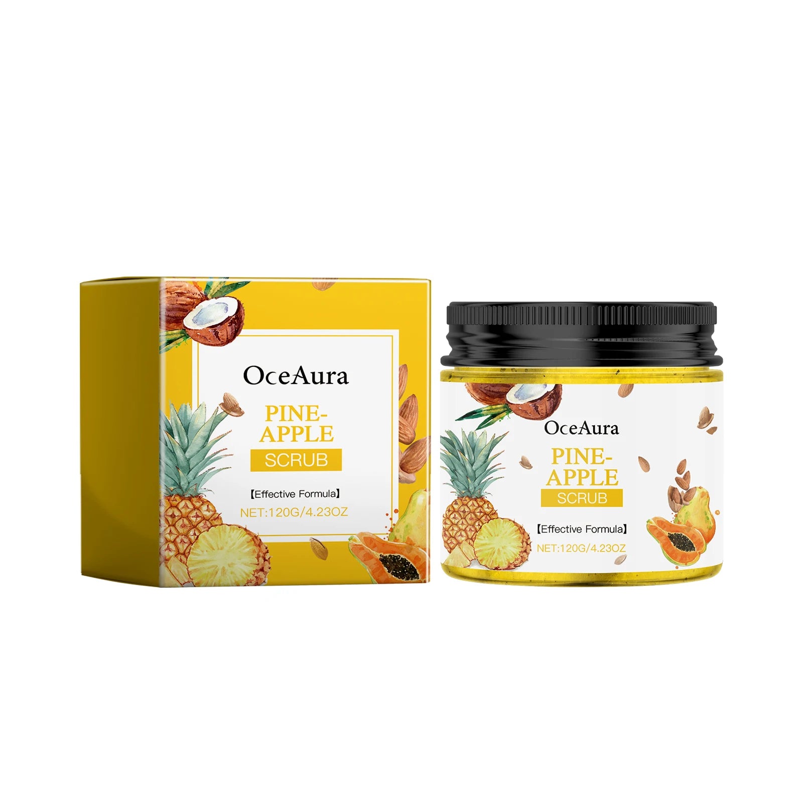 Body Scrub Cream for Bath Shower Deep Cleaning Whitening Exfoliating Removal Melanin Repair Brighten Moisturizing No Tight Qme Pine-apple