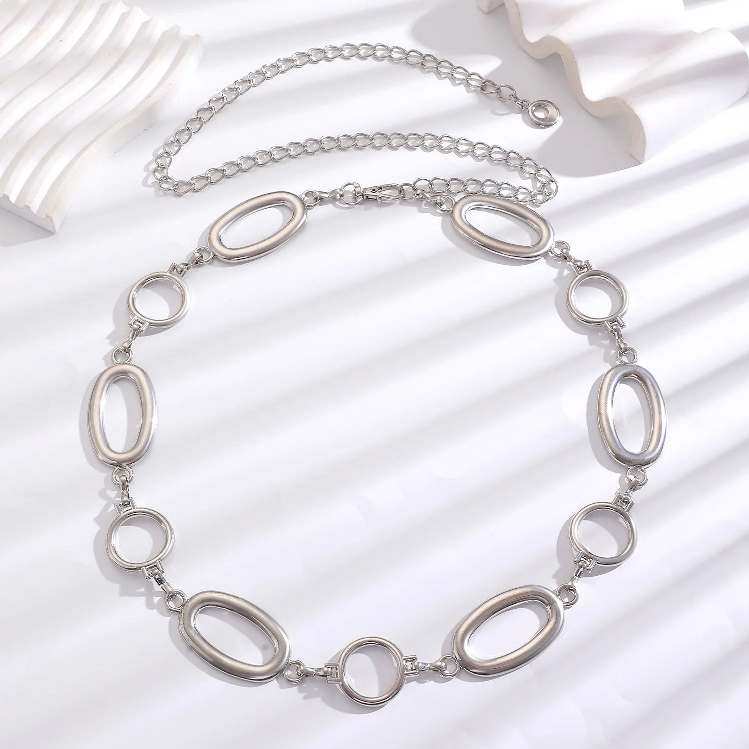 Women's Slim Decorative Waist Chain Silver Ethnic Style Tassel Chain Belt for Dresses Jeans Belt Trendy Qme ZZ