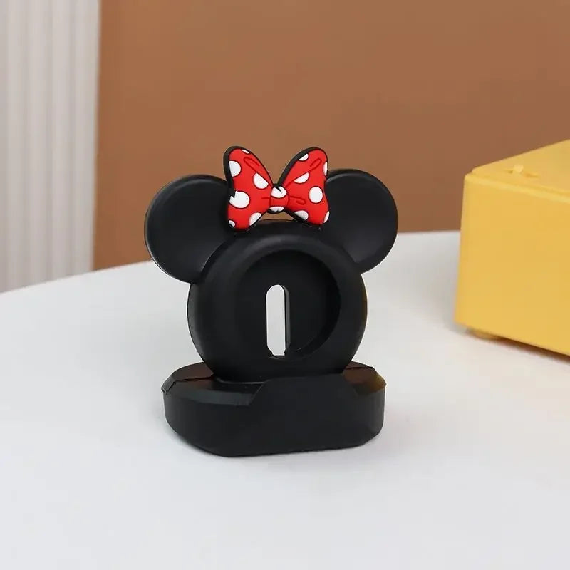 Desktop stand for Apple Watch Series 10 9 8 7 6 SE 5 and 4 iWatch silicone charger 46mm 44mm 42mm 41mm 40mm Watch charging stand Qme 03-Black