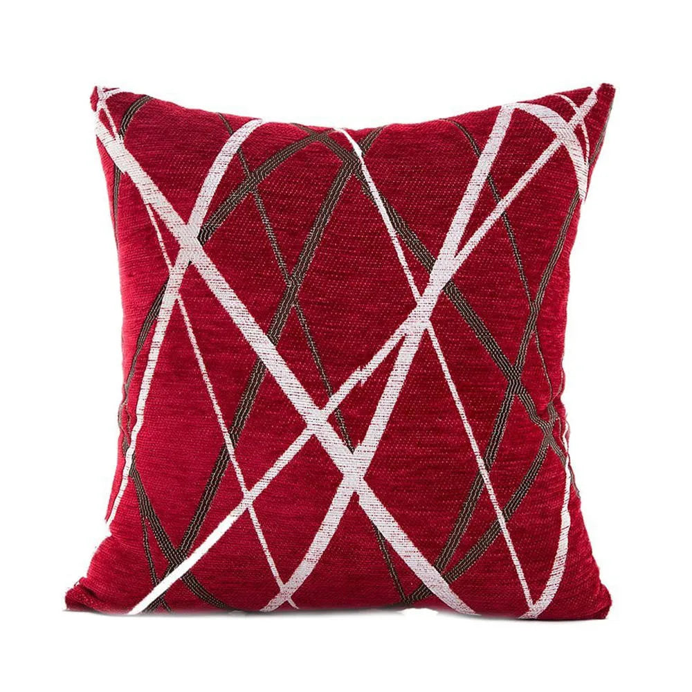 Stylish Polyester Cushion Cover Sofa Throw Pillow Case Home Decor Square Fashionable Classic Style Pillow Cover Qme Red