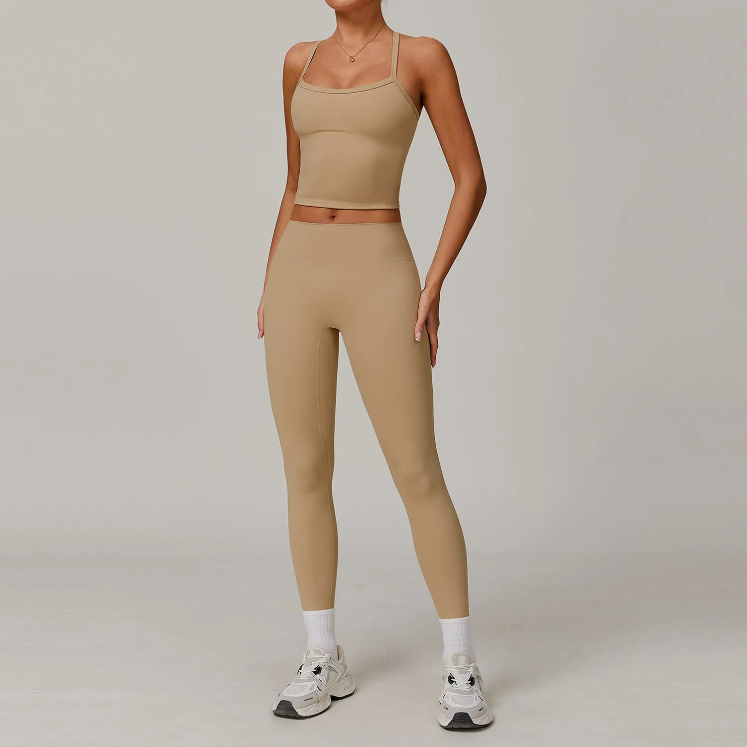 A 2PCS Yoga Suit Sports Set Gym Set Women Tracksuit Running Workout Clothes Long Sleeve Sports Bra Athletic Wear Yoga Clothing Qme