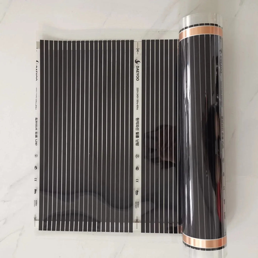 220V 50cm Width Electric Heating Film Infrared Underfloor Foil Warming Mat Living Room Heating Systems Parts Heating Foil Mat Qme 50cmx20cm