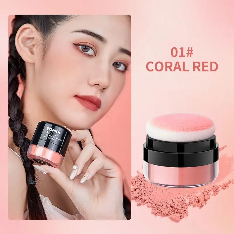 FOMIX Loose Powder Air Cushion Blush Long Last Pigment Soft Misty Qme Coral Red