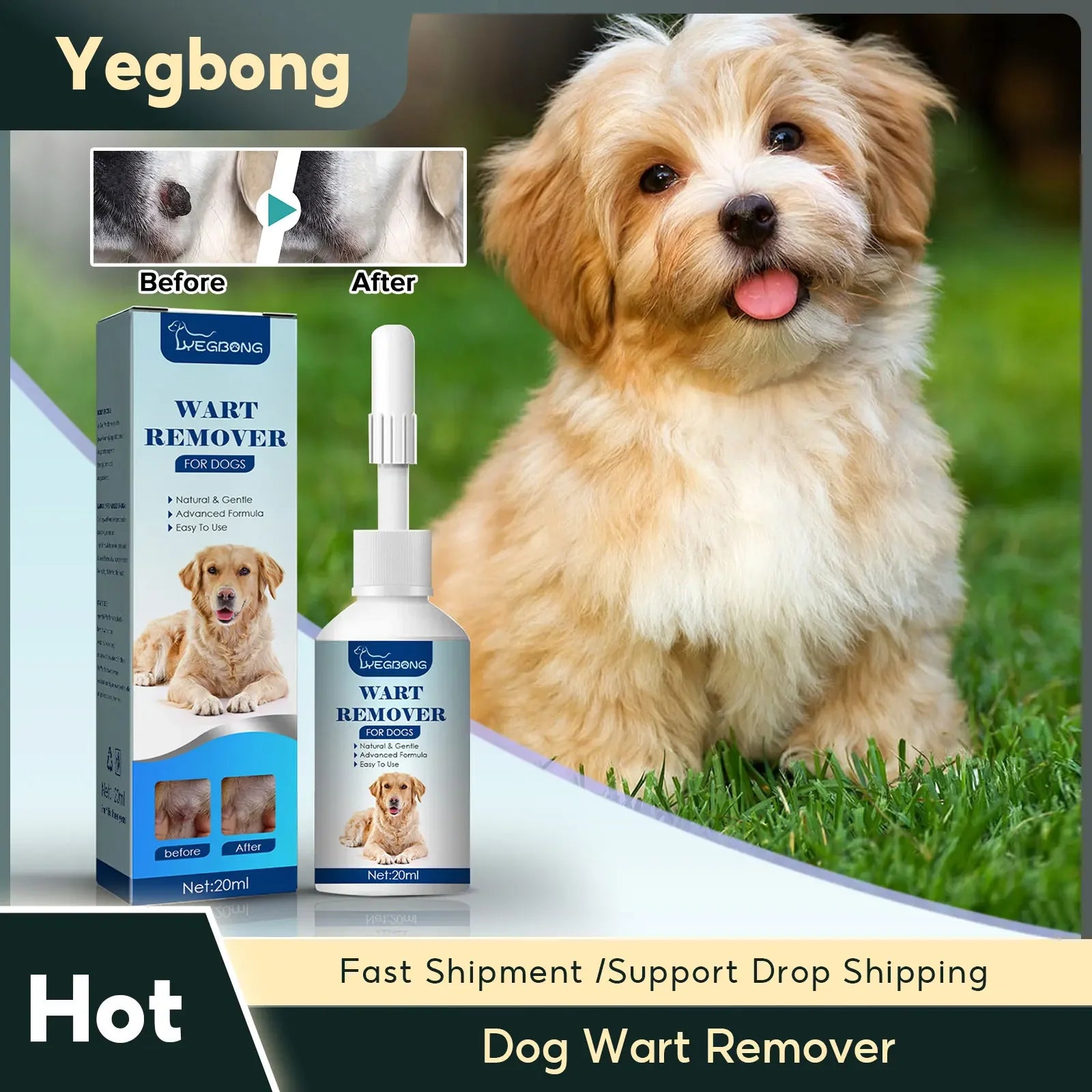 Dog Wart Remover Cat Skin Tags Removal Treat Against Moles Corn Painless Wart Clean Treatment Skin Repair Pet Skin Care Liquid Qme Default Title