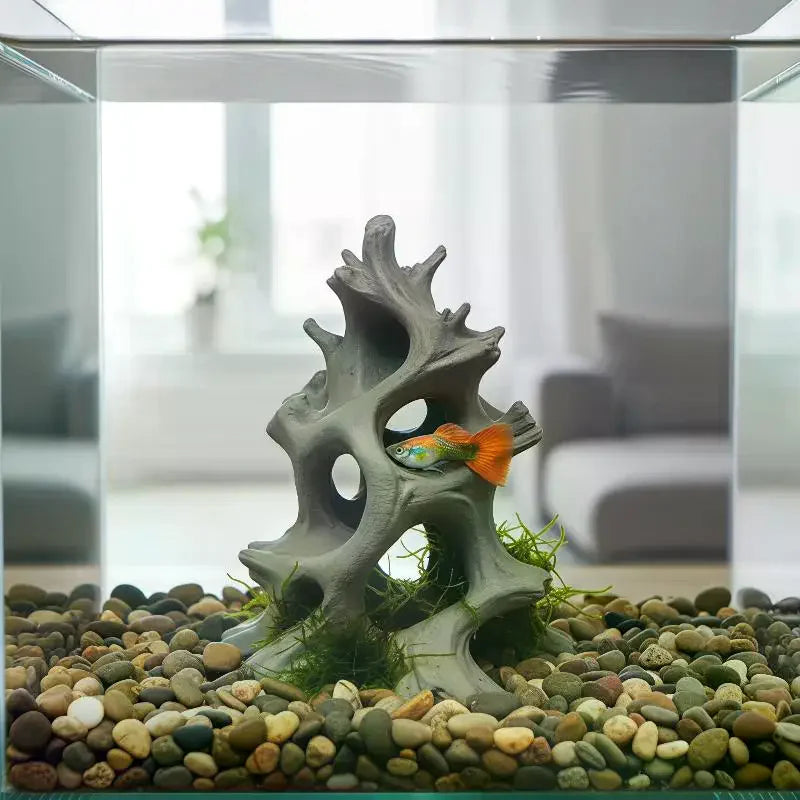 Hidden Multi-Hole Driftwood Aquarium Ornaments Driftwood Fish Caves Aquarium Decor Fish Hideout For Breeding Hiding Caves Decor Qme