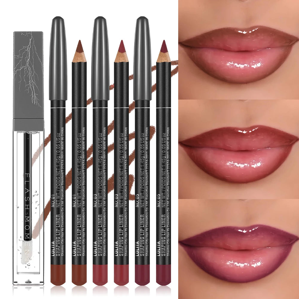 4-Pack Lip Liner Oil Smooth Liners Defined Contours Moisturizing Oils Qme 4PCS SET
