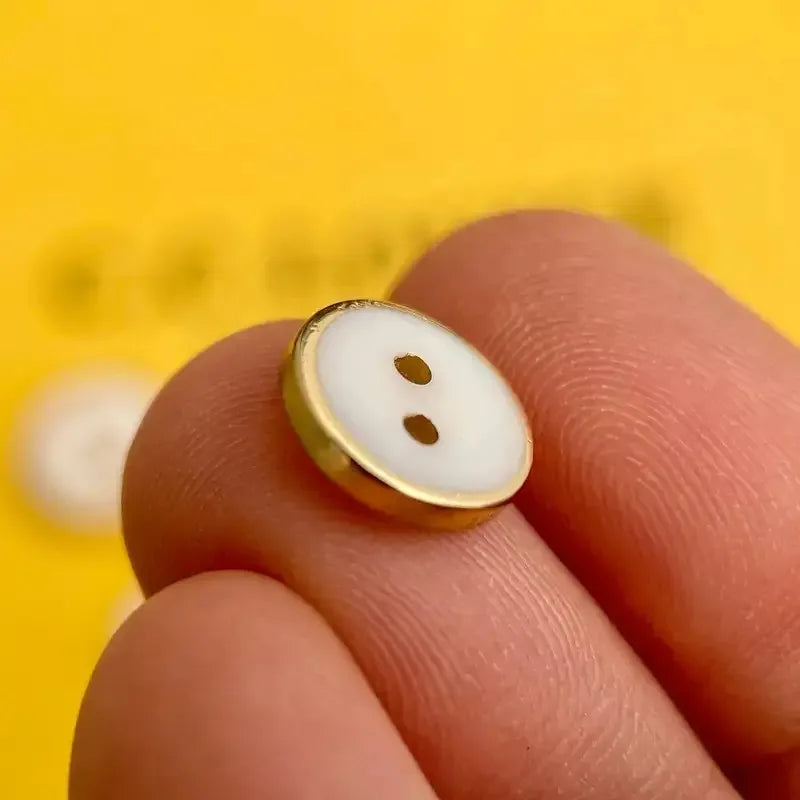 Resin Circular Button Craft Sewing Button 2-Hole Handmade DIY Accessory (11.5mm) Qme
