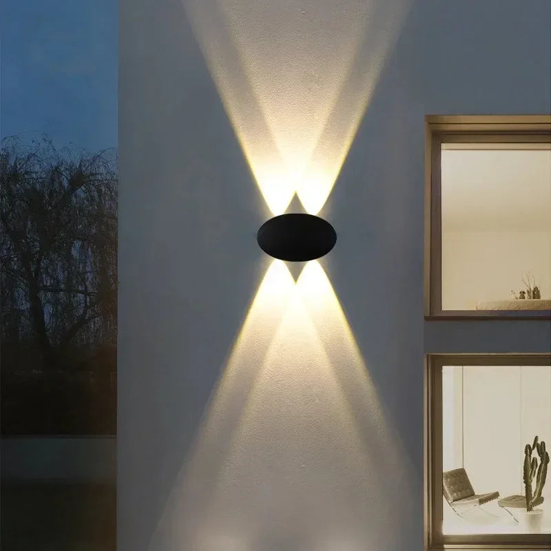 Modern Simple LED 4W Oval Outdoor Indoor IP65 Waterproof Garden Wall Lamp Warm Light Voltage 85v-265v Qme