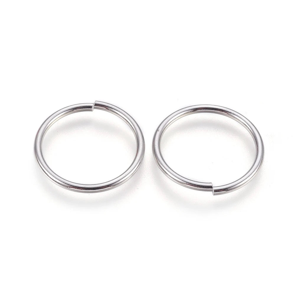 PandaHall Tarnish Resistant 304 Stainless Steel Saw Cut Open Jump Rings diameter 1.4-3mm x thick 6-30mm Round for Jewelry Making Qme