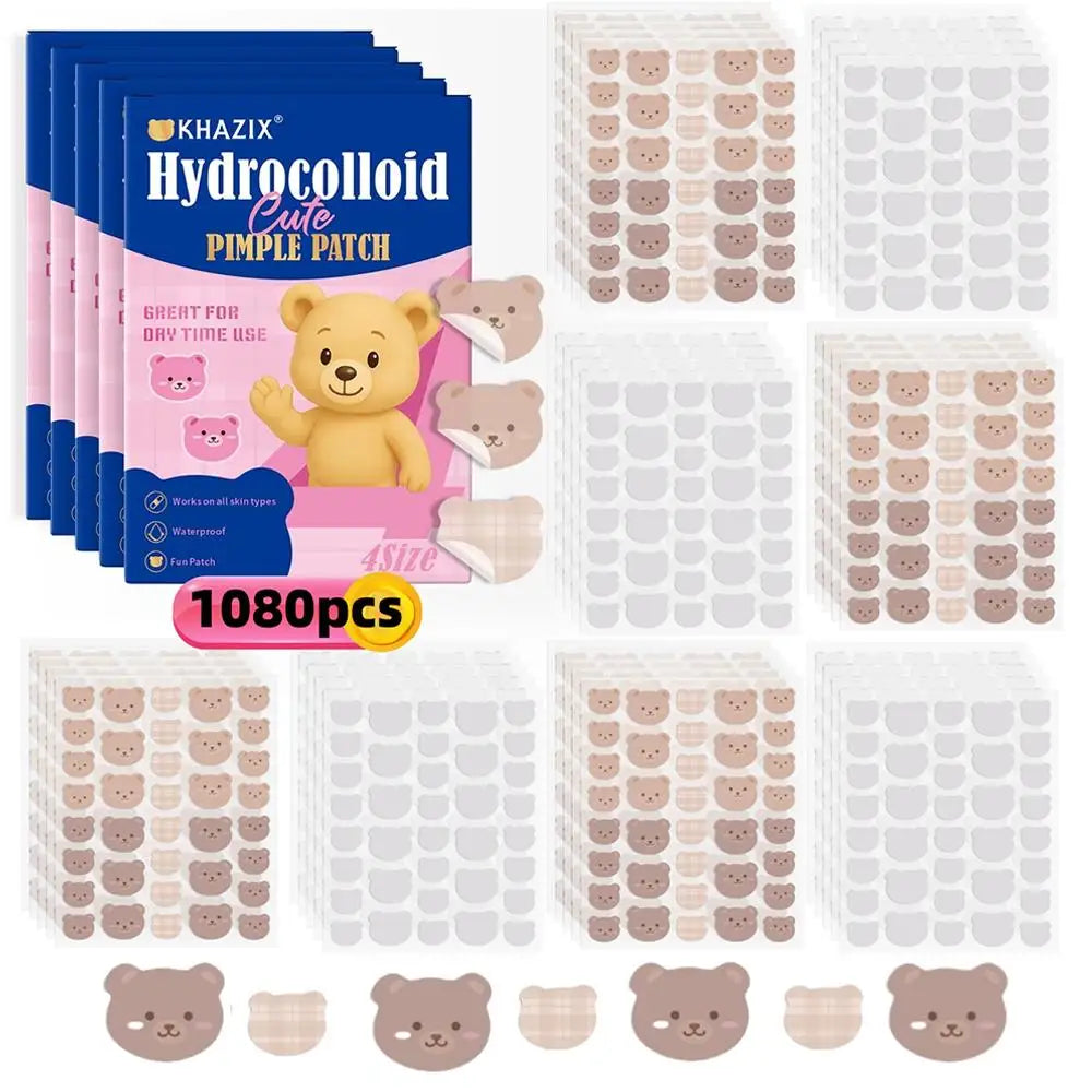 720 1020 Counts Bear Pimple Patches Cute Acne Hydrocolloid Waterproof Qme blue -1080pcs