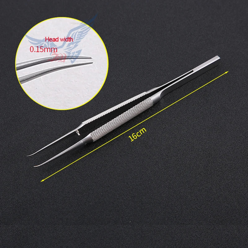 Titanium Alloy Stainless Steel Micro Tweezers Fine Line Straight Elbow Qme