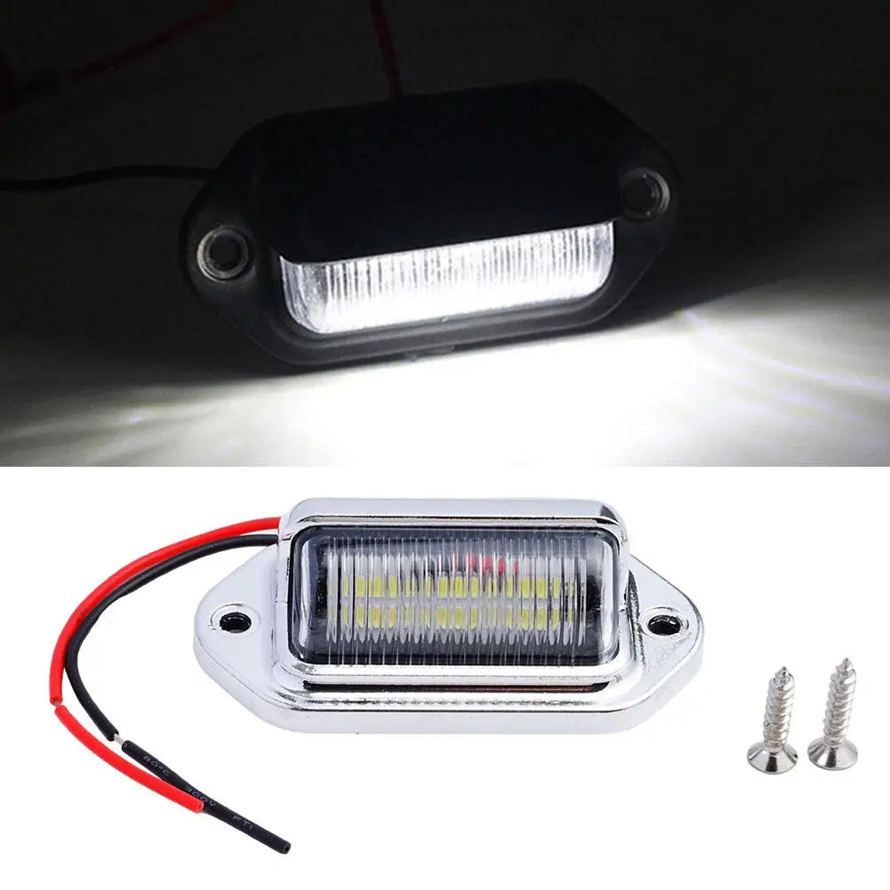LED Car License Number Plate Light For SUV Truck Trailer Van Tag Step Lamp White Bulbs Car Products License Plate Lights Qme