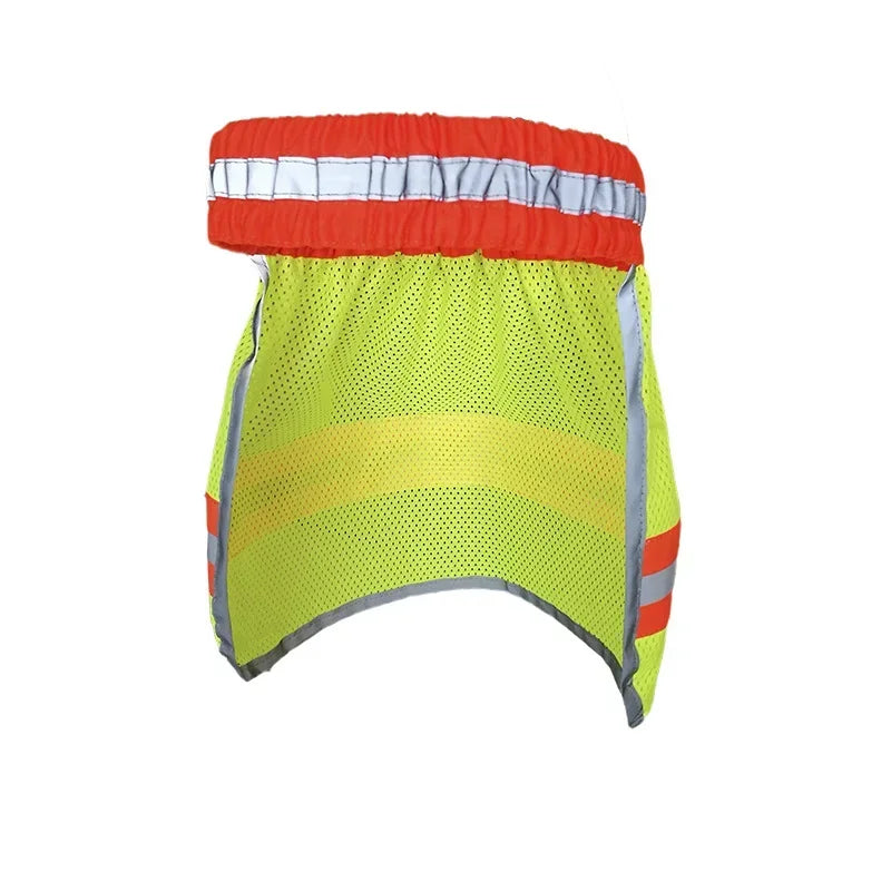 Useful Head Protection Cap with Reflective Stripe for Outdoor Work Supplies - Summer Sun Shade Safety Hard Hat Neck Shield Qme